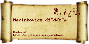 Marinkovics Ádám névjegykártya